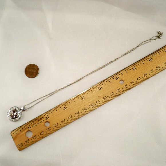 NEW Charles Winston Pink Doublet Cubic Zirconias Silver Necklace, Earrings - Picture 4 of 9